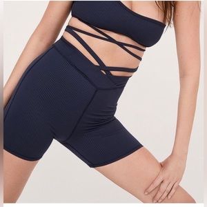 NWT For Love and Lemons Chloe Shorts & Bar Set Midnight Blue